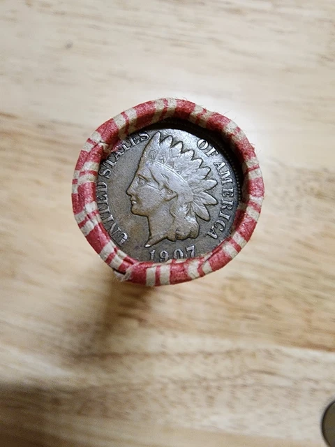 Roll Of Sealed Wheat Pennies 1907 Indian Head 1912 Lincoln Unsearched Ungraded