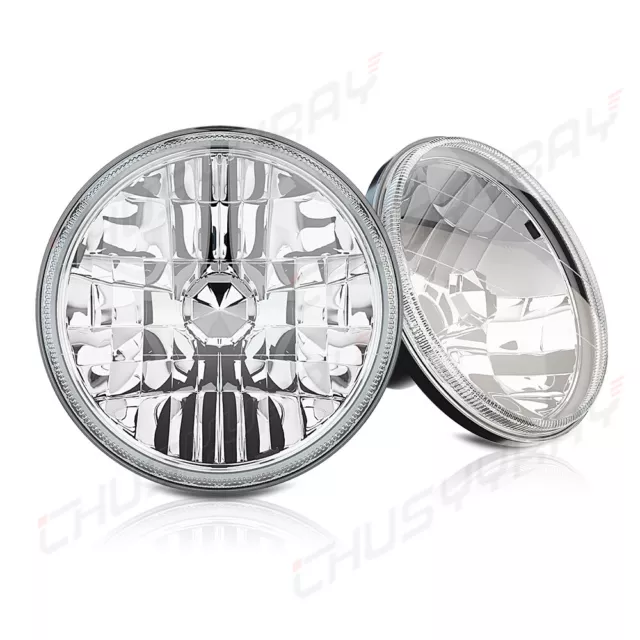 For MG MGB Midget 1969-1981 Pair 7" inch Round LED Headlights Hi/Lo Sealed Beam 3