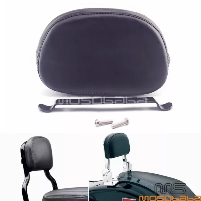 Black PU Passenger Backrest Pad For Harley Softail Slim FLSL 107 FXST Sissy Bar