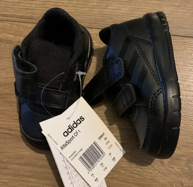 adidas black trainers size 3
