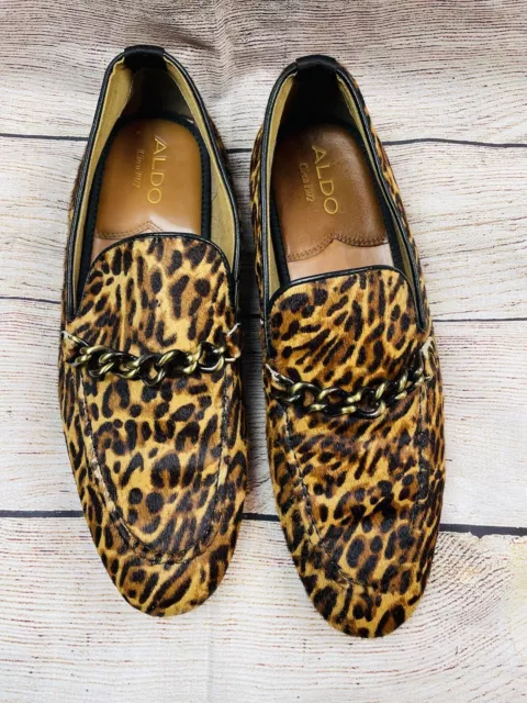 ALDO MEN’S BLACK And Brown Leopard Print Dress Loafers Shoes Sz 9 $89. ...
