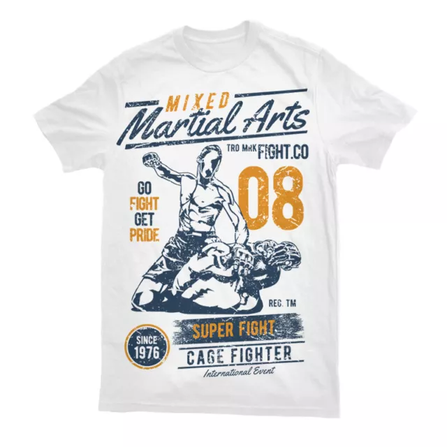 T-Shirt Mma Palestra Top Cage Fighter Allenamento Allenamento Uomo Arti Marziali S-3XL