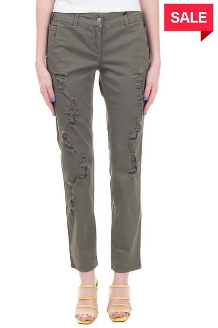 MET JEANS Gabardine Trousers W29 Stretch Ripped Style