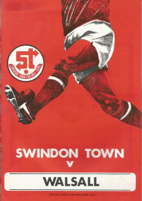 Swindon Town v Walsall - Div 3 - 13/1/1979 - Football Programme