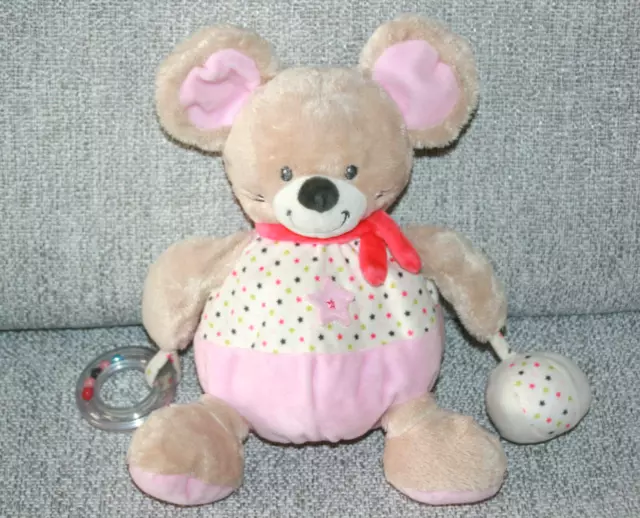 Mots D'enfants Doudou Souris Boule Rose Blanc Etoile Ballon Grelot Billes Kom9