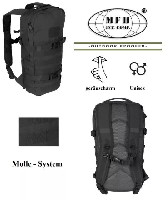 Rucksack Daypack 15 L Tagesrucksack Mollesysten Outdoor Wanderrucksack Trekking