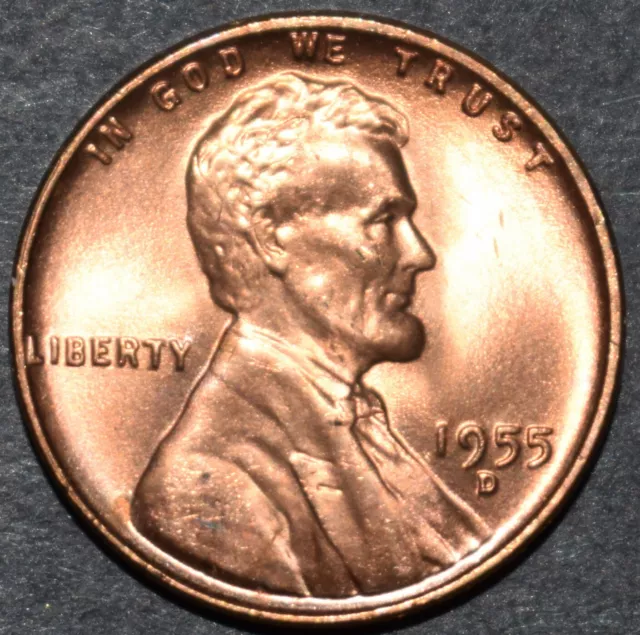 1955 D Lincoln Wheat Penny Choice BU Brilliant Uncirculated Red Mint Luster