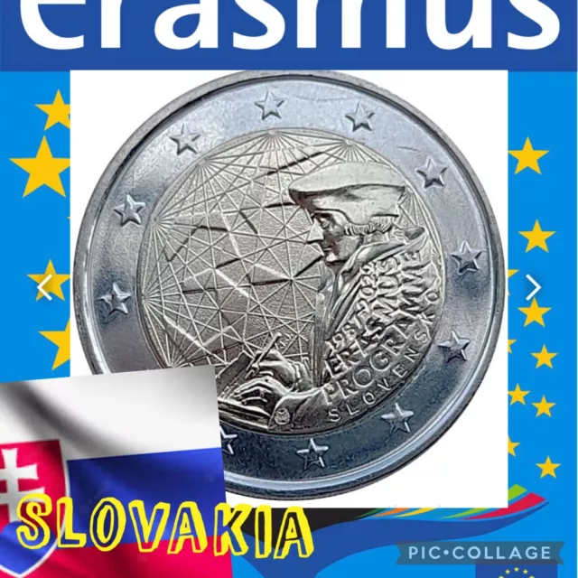 Slovakia 🇸🇰coin 2€ euro 2022 UNC Erasmus Programme EU learn Exchange Student