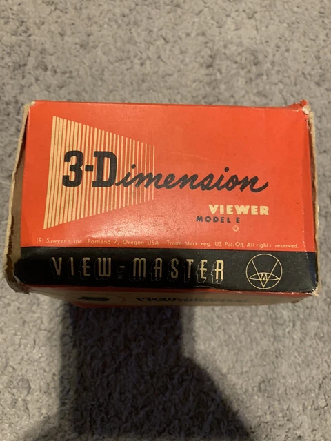 Viewmaster Model E VIEW-MASTER 3-DIMENSION BAKELITE Viewer. Sawyers Model E, 1950's, Boxed ...