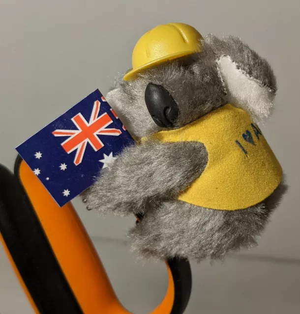 I Love Australia Koala Bear Plush Souvenir Clip Vintage 1980's Yellow