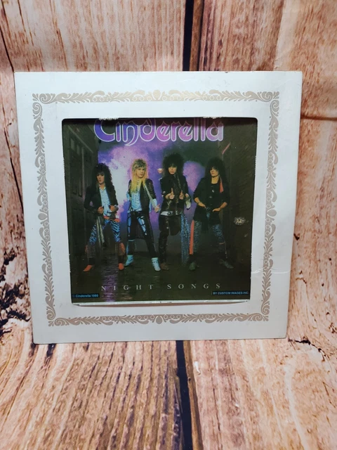 CINDERELLA 1986 Night Song Album Cover - GLASS - Fair/Carnival Prize -With Frame