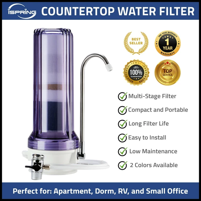ISPRING MULTISTAGE COUNTERTOP Drinking Water Filter System with Faucet