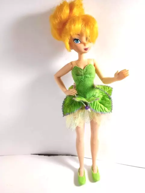 Disney Store Fairy Tinker Bell Doll 10" Flutter Wings Fairies Tinkerbell