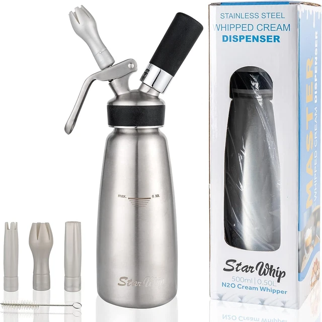 PROFESSIONAL WHIPPED CREAM Dispenser Stainless Steel Highly Durable
