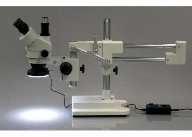 AmScope 3.5X-90X Circuit Zoom Stereo Microscope + 144-LED *missing Camera!