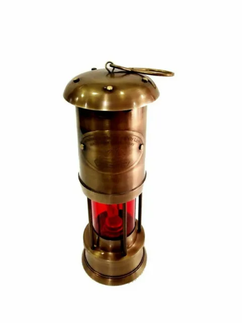 Brass Miner Lamp Nautical Ship Lantern Oil La Antique Vintage Solid