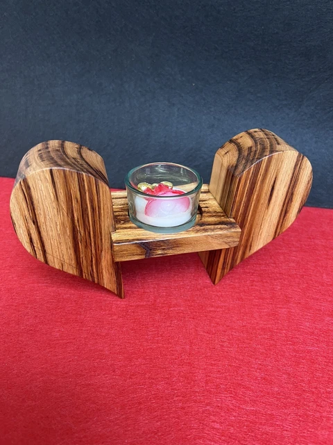 Portacandele a forma di cuore dipinti a mano • Regalo di San Valentino
