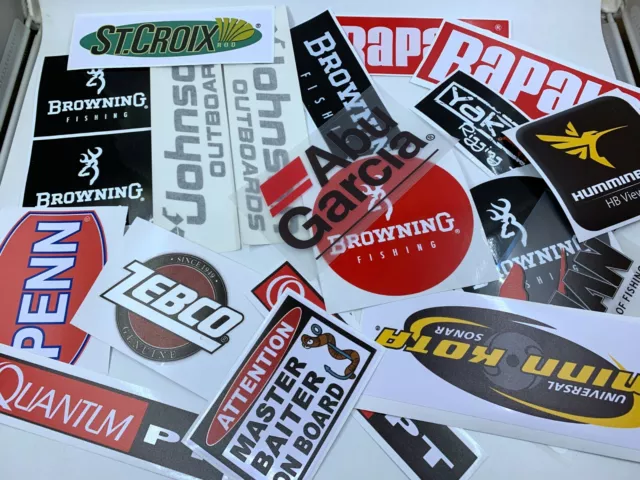 BOAT FISHING STICKERS 12 Pack Fish Brand Stickers New Cars Windows Marine  Boat $16.27 - PicClick