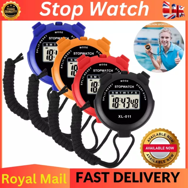 New Handheld LCD Digital Timer Stop Watch Sports Odometer Waterproof Stopwatch