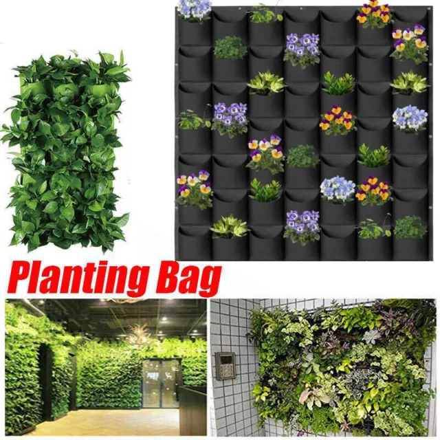 Wall Hanging Planting Bags 49Pockets Plant Grow Bag Planter Vertical Garden Herb