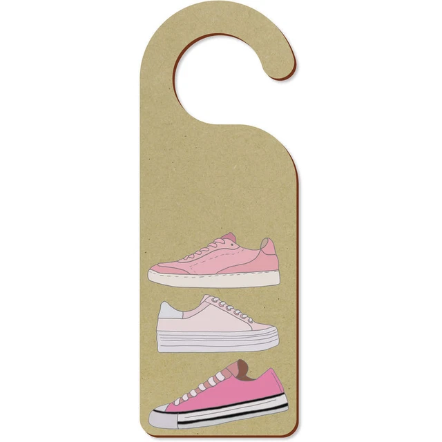 'Tres entrenadores rosa' 200 mm x 72 mm Colgador de puerta (DH00034714)