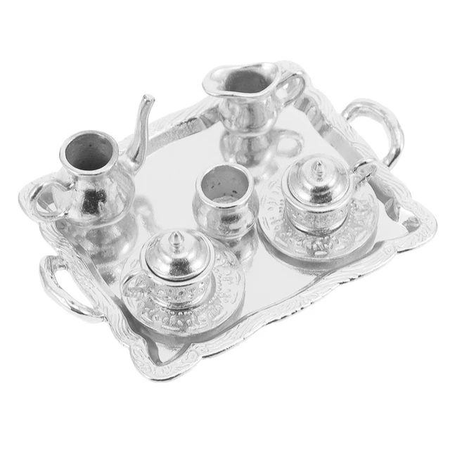 Alloy Model Wine and Tea Set Child Miniature Dollhouse Accessories