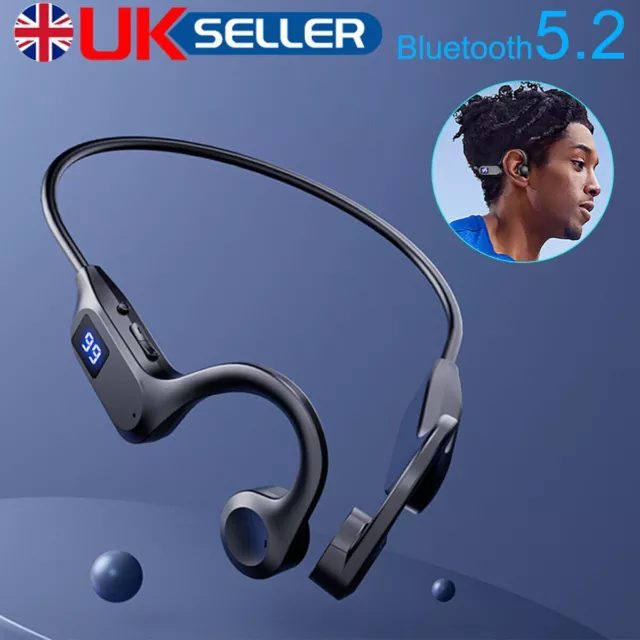 Wireless Bone Conduction Headphones Bluetooth 5.2 Earbuds Sport Headset Ear Hook