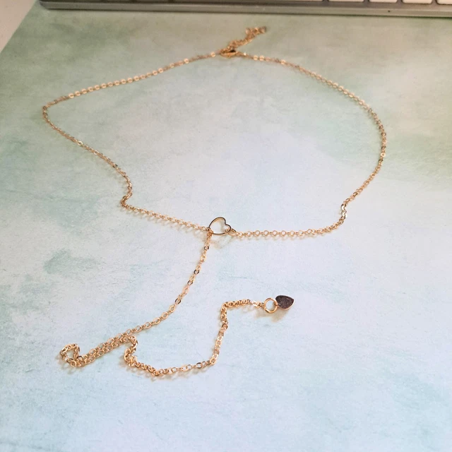 Collier Avec Pendentif Flacon En Acier Doré AVON - Édition Limitée, 71-80 Cm