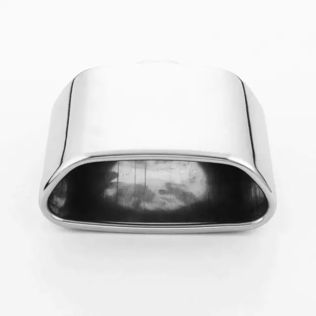 Polished Stainless Steel Exhaust Tip 2.5" Inlet Trapezoid Rolled Out 4.5" Long