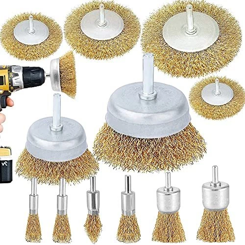 Wire Brush Wheel Cup Brush Set,12 Pack Coarse 12 Pack Wire Wheel Brushes