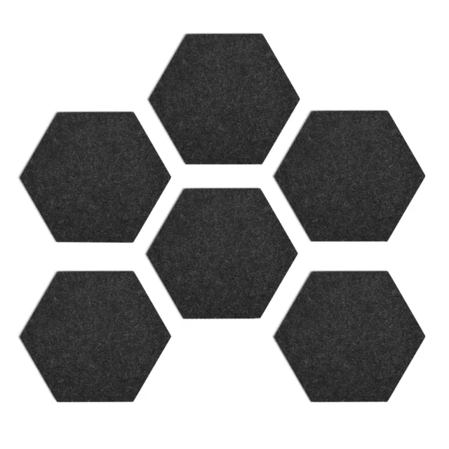 Kit de 6 paneles hexagonales para notas de fieltro de 15 x 17 x 1.5 CM en gris