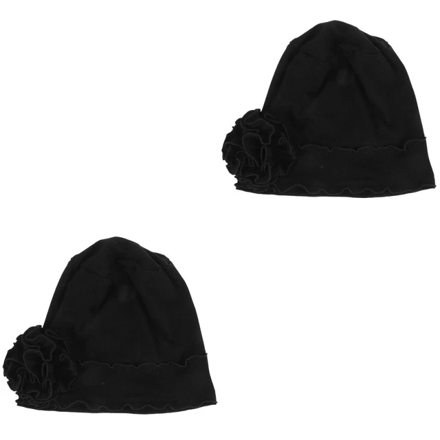 2pcs Femmes Turban Hat Chimiothérapie Cover Girls Turban Headwear Flower Head