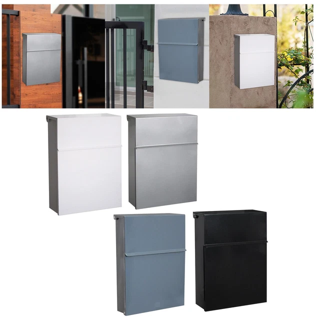 Yaocom Briefkasten Zur Wandmontage - Großer Metall-Briefkasten 40x25x11cm In Schwarz Mit Holzoptik