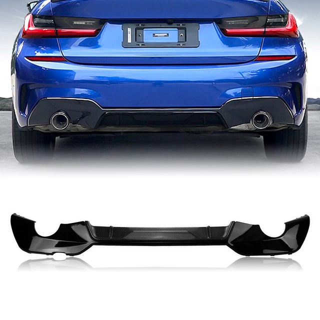 For BMW G20 G28 M Sport 2019+ Rear Bumper Lip Diffuser Spoiler Cover CF Round DN