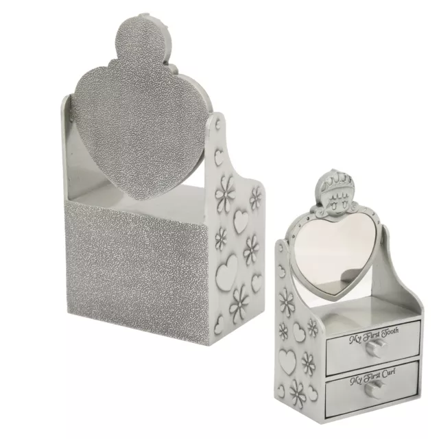 (Antique Silver)Baby Keepsake Box SilverPlated Baby Tooth Box For Gifts For