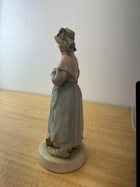 Vintage 10.5" Andrea by Sadek Japan Hand Painted Porcelain French Peasant Woman 2