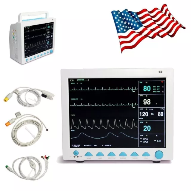 ICU Vital Signs Patient Monitor 6 Parameter CMS8000 Color LCD Cardiac machine US