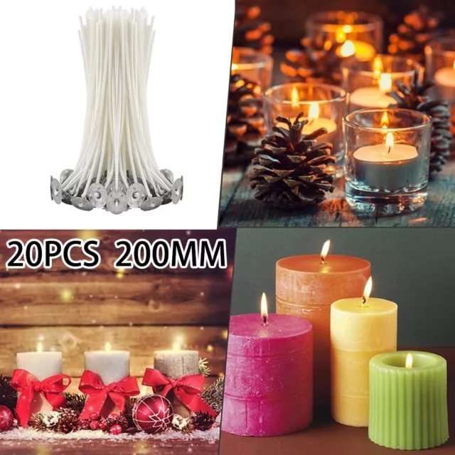 Premium Quality Pre Waxed For candle Wicks 20x200mm with Metal Sustainer