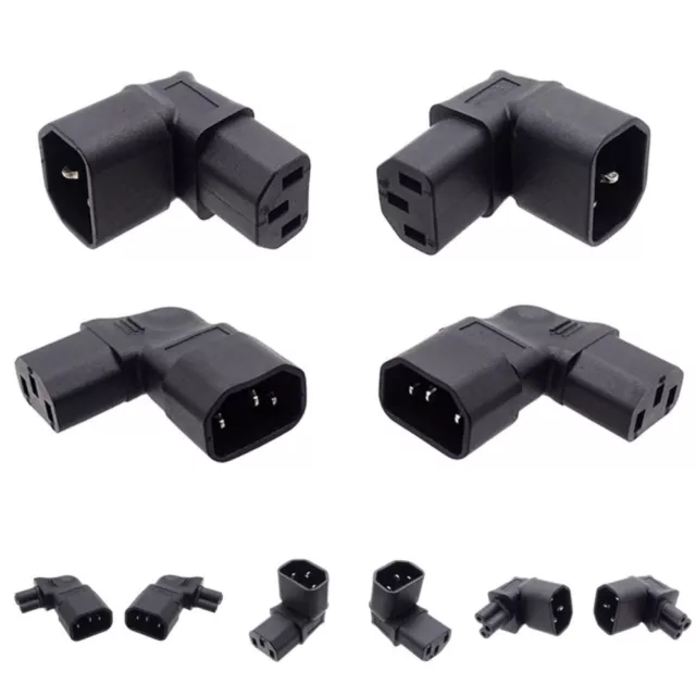 10A 3Pin IEC Connector 90 Angled IEC 320 C14 Male to C13 Female Power Adapter