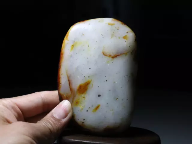 Dynasty Ancient Culture Natural Hetian Old Jade Raw Stone Amulet Pendant W 335g