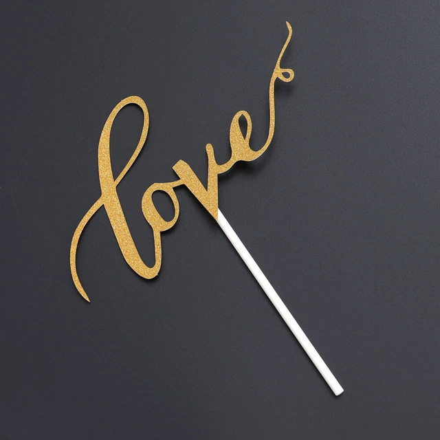 10 piezas Decoraciones de pasteles de amor Boda Cupcake Toppers Decoración