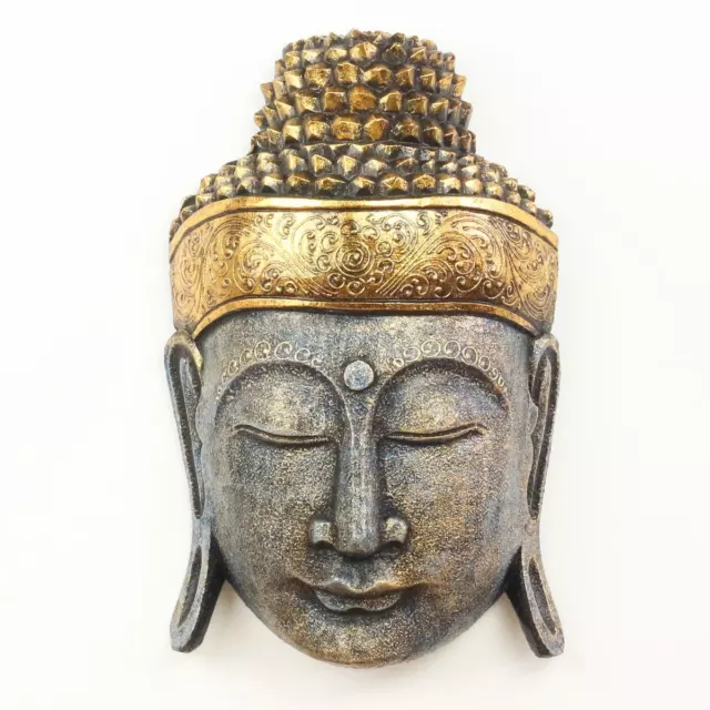 Buddha Maske Wanddeko hängende Deko Gesicht Wandmaske Wand Goldverzierung 40 cm