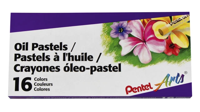 Juego de pastel al óleo Pentel Arts, 2-7/16 x 5/16 pulgadas, colores surtidos, juego de 16