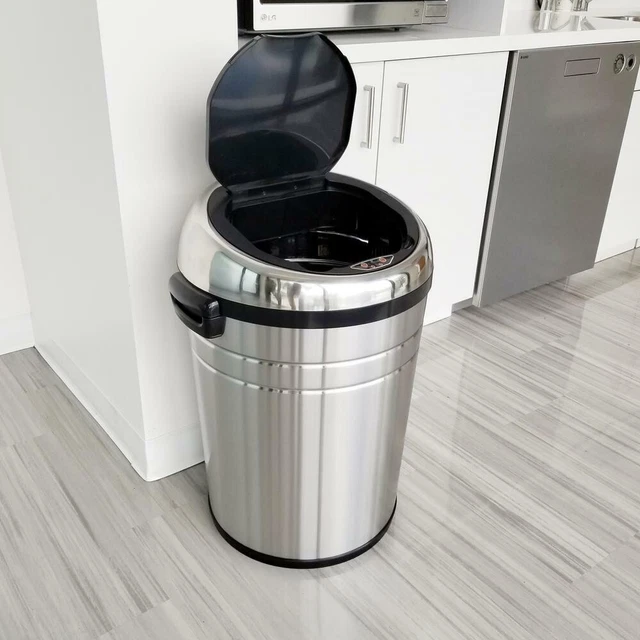 23 Gallon Stainless Steel Sensor Trash Can Odor Control, Removable Wheels, XL