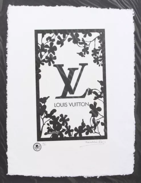 new White And Black Louis Vuitton Canvas Fairchild Paris Wall Art 24x36