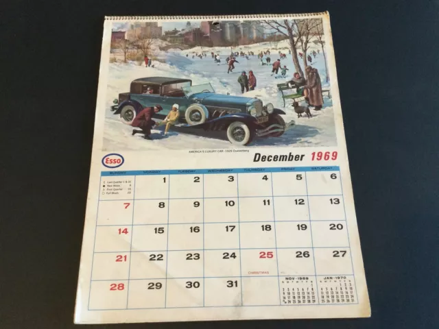 1970 ESSO Calendar Vintage Gas Station Advertising - FAMILY