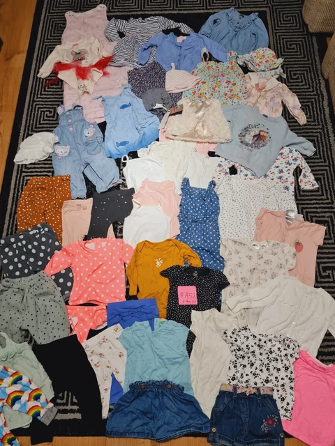 #A52💜 Huge Bundle Of Baby Girl Clothes 6-9months NEXT GEORGE M&S GAP H&M PRIMAR