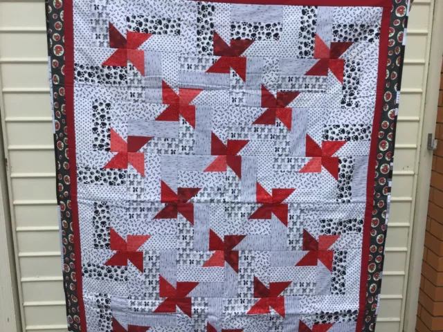 Handmade Lap/Cot quilt, “Twinkle” Backed & Lined with Wadding