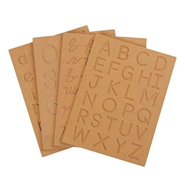 Tracing Board Montessori Wooden 26 Alphabet Abc Letter Practicing Tracing Wood