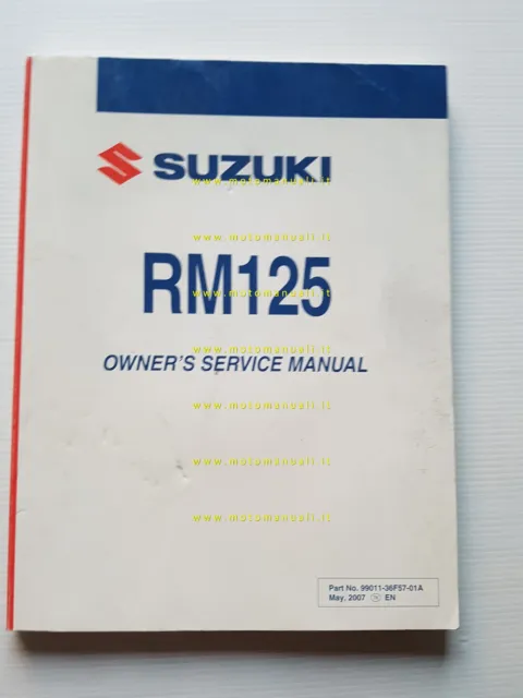Suzuki RM 125 2007 manuale uso manutenzione officina INGLESE originale